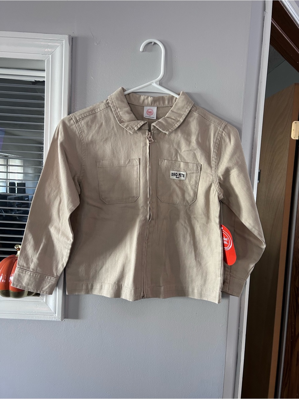 wonder nation Beige Zip-Front Kids Jacket